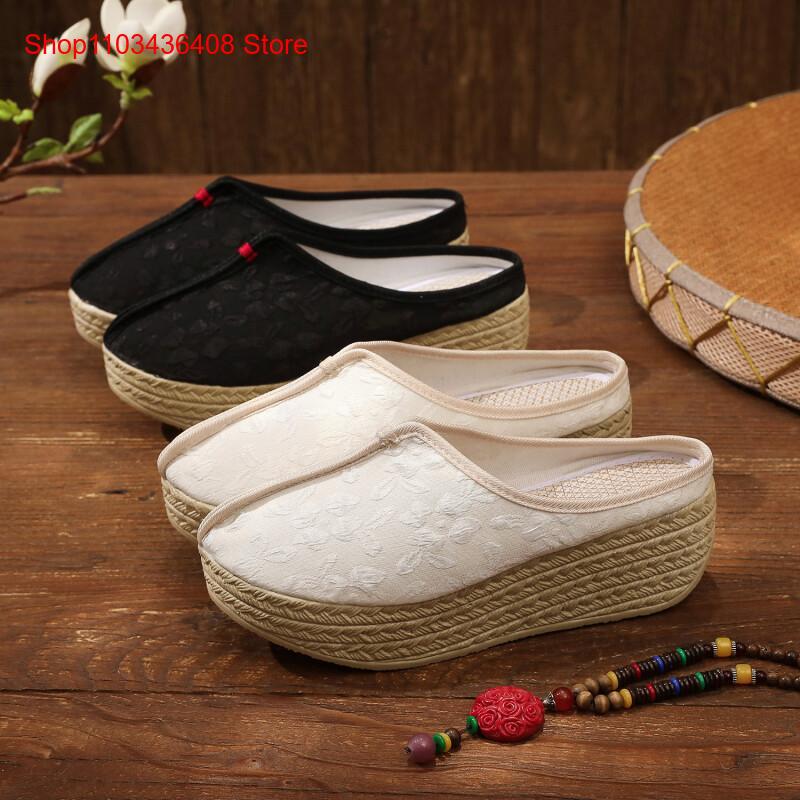Ethnic Fashion - Nowe stylowe kapcie, lekkie, na grubej