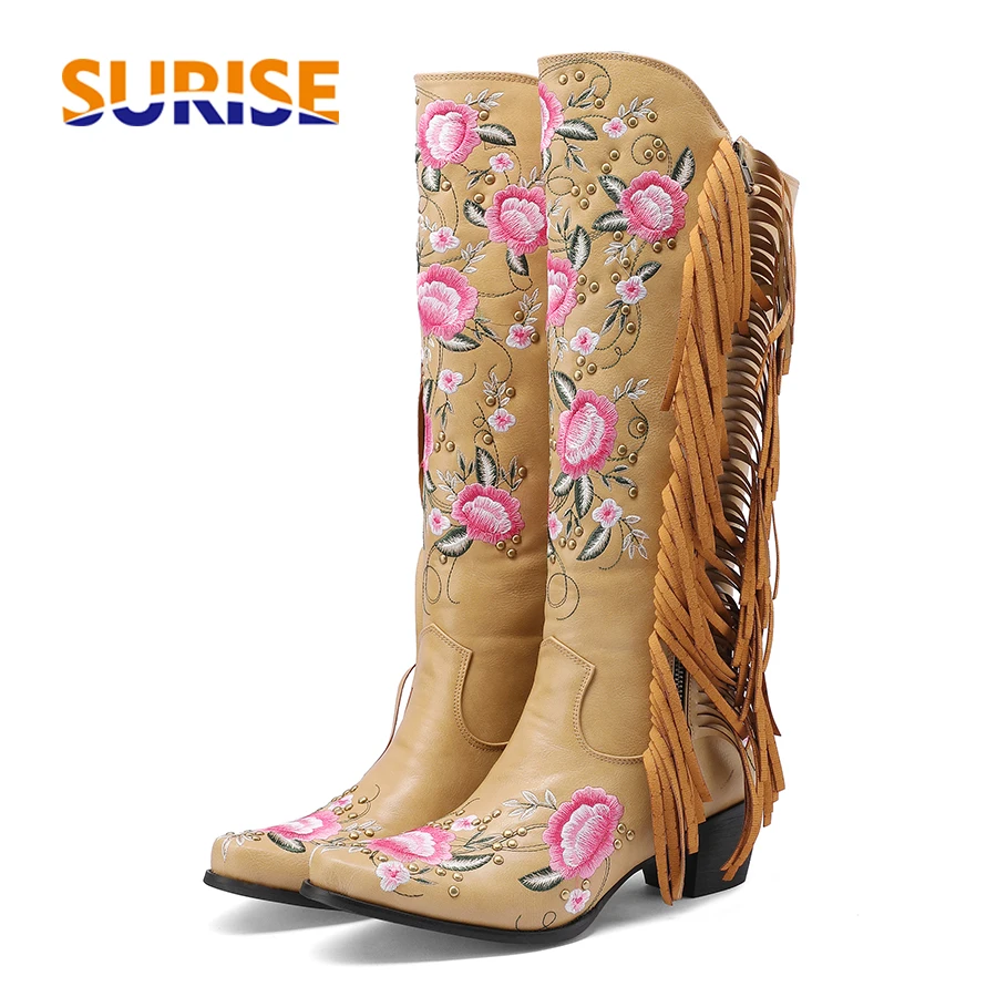Ethnic Fashion - Moda Haft Kwiat Zachodnie buty do