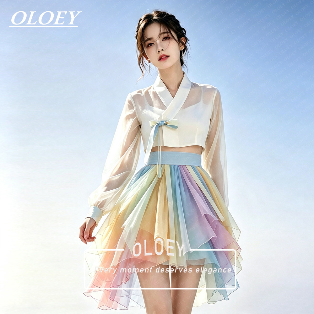 Hanbok Modern Set - OLOEY Nowoczesny 3-częściowy krótki zestaw hanboków