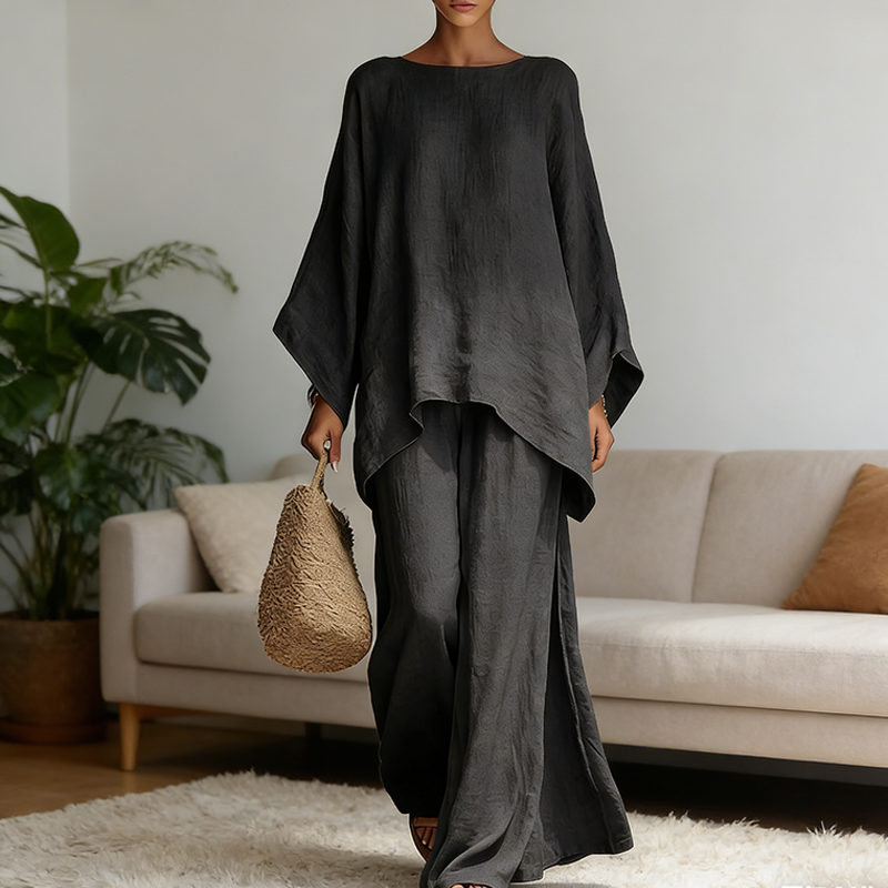 Ethnic Fashion Collection - Wiosenny Nowy Modny Lniany Luźny Zestaw
