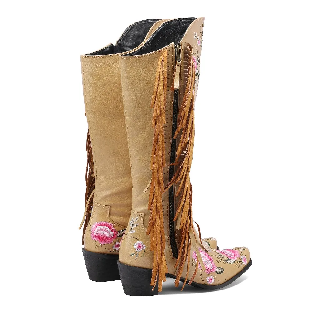 Moda Haft Kwiat Zachodnie buty – Ethnic Fashion recenzja i cena