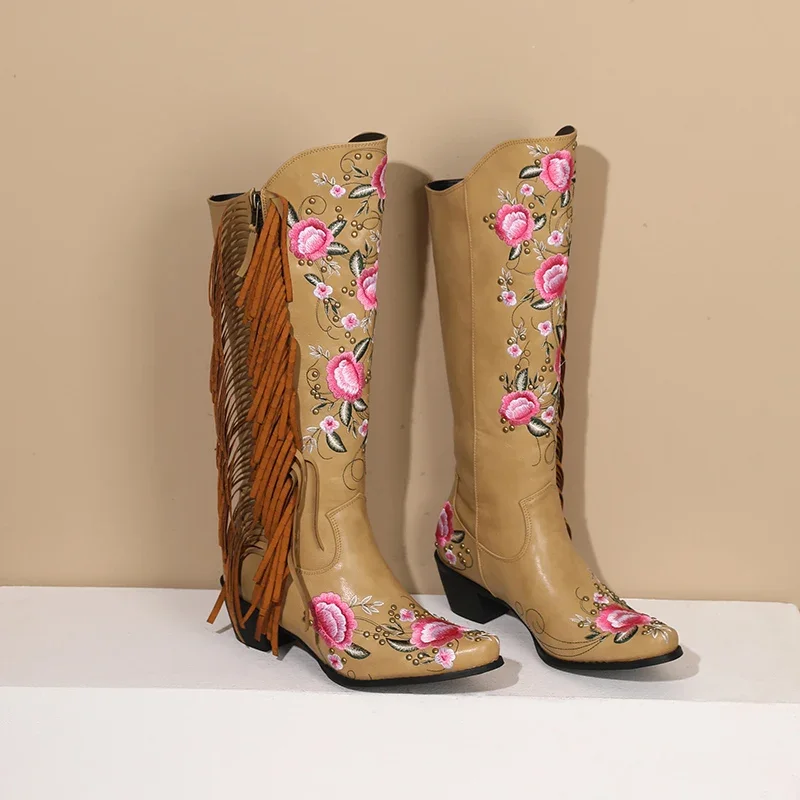 Moda Haft Kwiat Zachodnie buty – Ethnic Fashion recenzja i cena